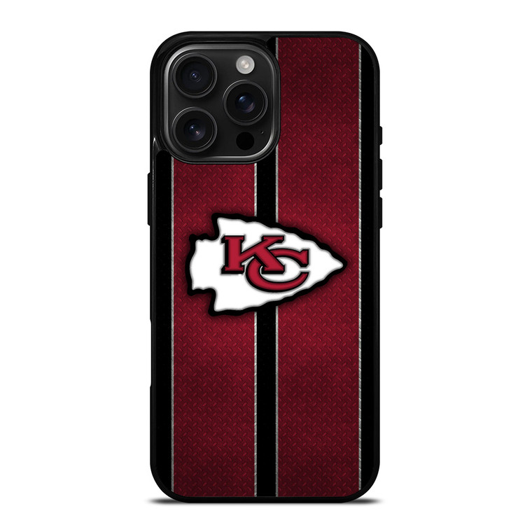 KANSAS CITY CHIEFS NFL METAL STRIPE iPhone 16 Pro Max Case Cover