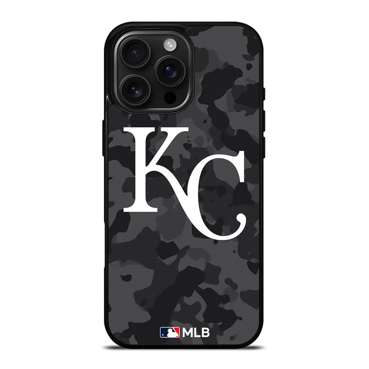 KANSAS CITY ROYALS BASEBALL BLACK CAMO iPhone 16 Pro Max Case Cover