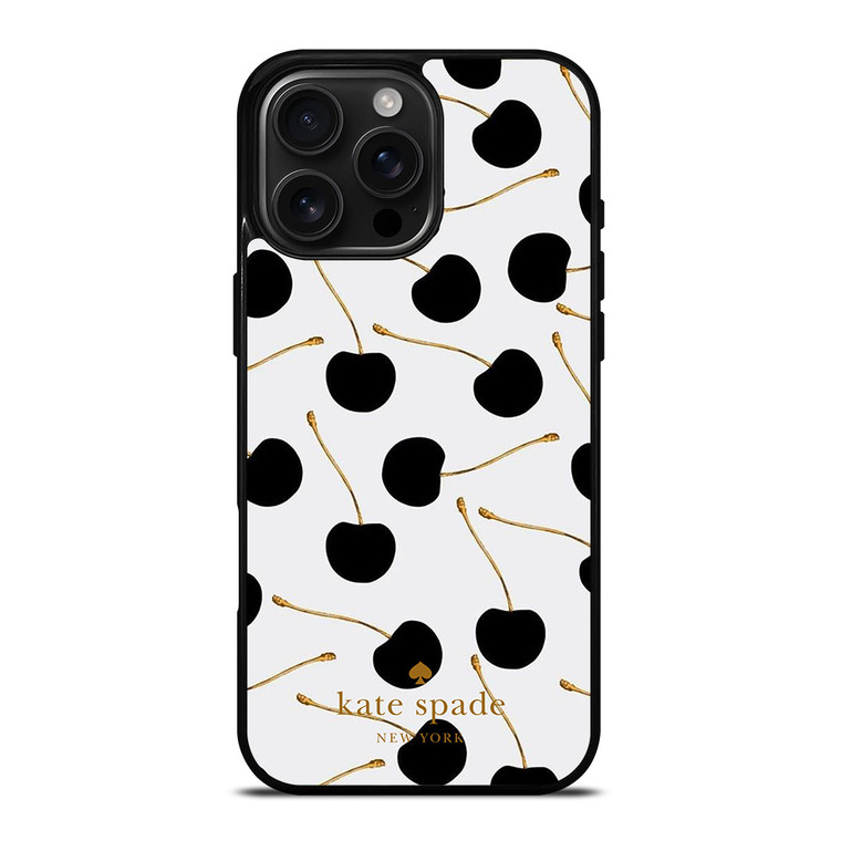 KATE SPADE NEW YORK LOGO BLACK CHERRIES iPhone 16 Pro Max Case Cover
