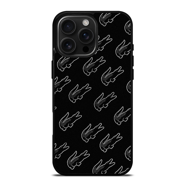 LACOSTE BLACK WHITE iPhone 16 Pro Max Case Cover