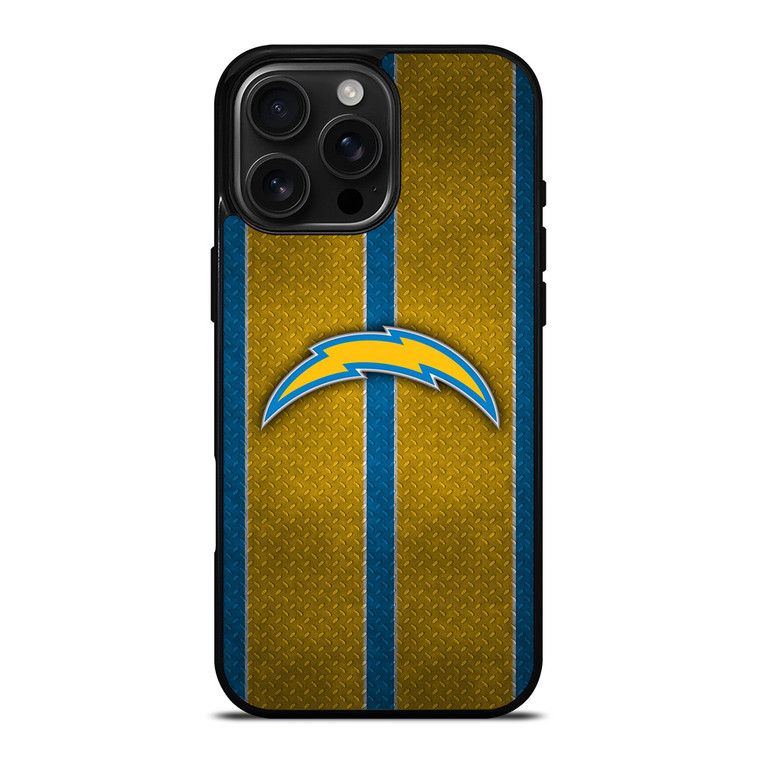 LOS ANGELES CHARGERS NFL METAL STRIPE iPhone 16 Pro Max Case Cover LOS ANGELES CHARGERS NFL METAL STRIPE iPhone 16 Pro Max Case Cover