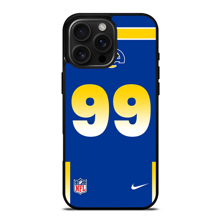 LOS ANGELES RAMS AARON DONALD 99 NFL NIKE iPhone 16 Pro Max Case Cover LOS ANGELES RAMS AARON DONALD 99 NFL NIKE iPhone 16 Pro Max Case Cover
