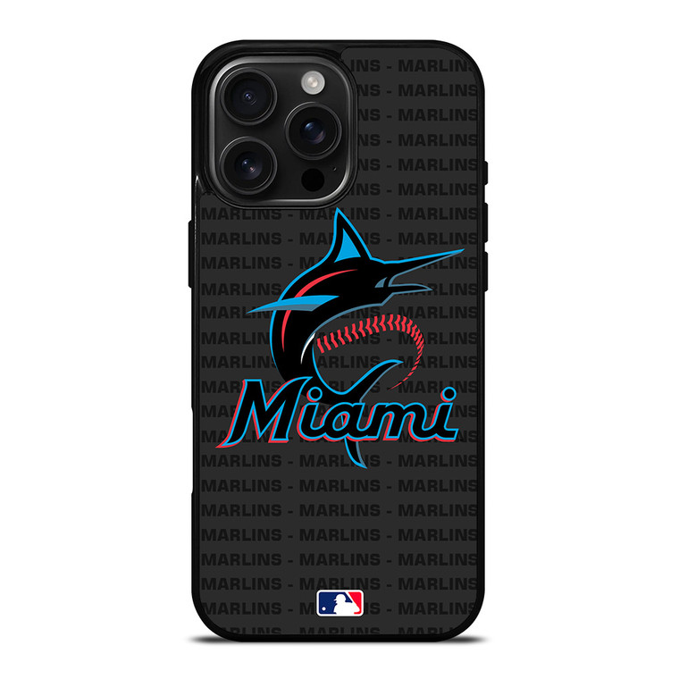 MIAMI MARLINS BASEBALL BLACK iPhone 16 Pro Max Case Cover