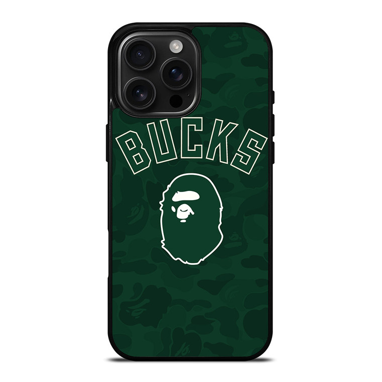 MILWAUKEE BUCKS X BAPE CAMO iPhone 16 Pro Max Case Cover MILWAUKEE BUCKS X BAPE CAMO iPhone 16 Pro Max Case Cover