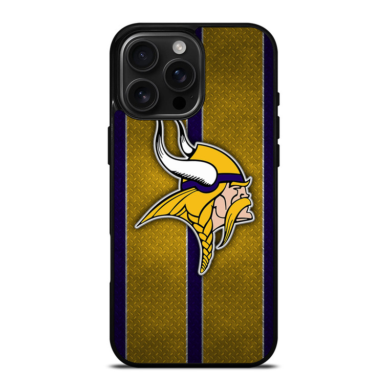 MINNESOTA VIKINGS NFL METAL STRIPE iPhone 16 Pro Max Case Cover
