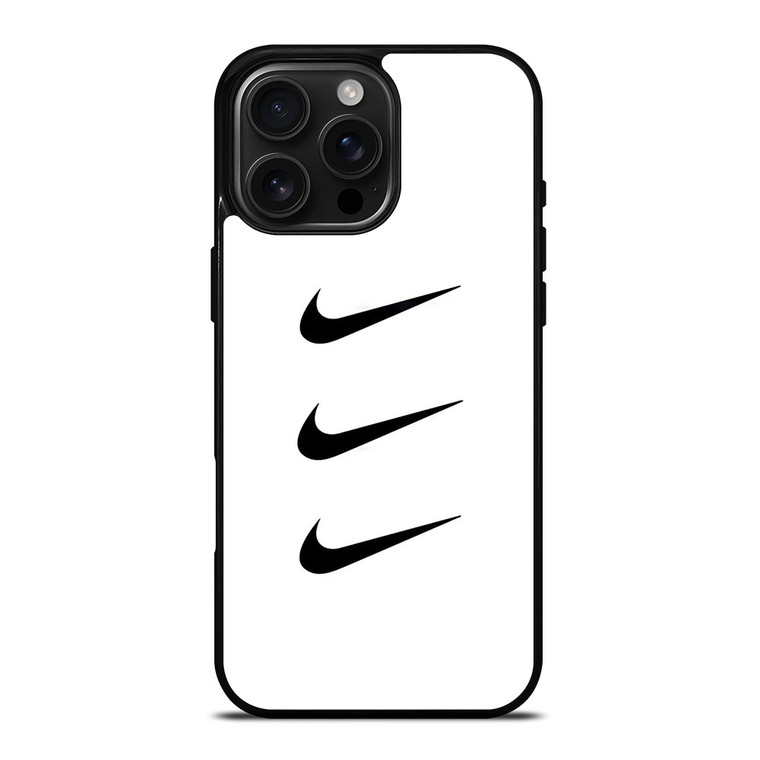NIKE TRIPPLE SWOOSH WHITE iPhone 16 Pro Max Case Cover