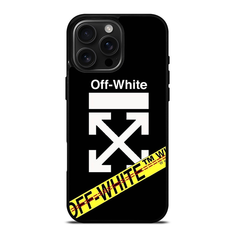 OFF WHITE YELLOW LABEL iPhone 16 Pro Max Case Cover OFF WHITE YELLOW LABEL iPhone 16 Pro Max Case Cover