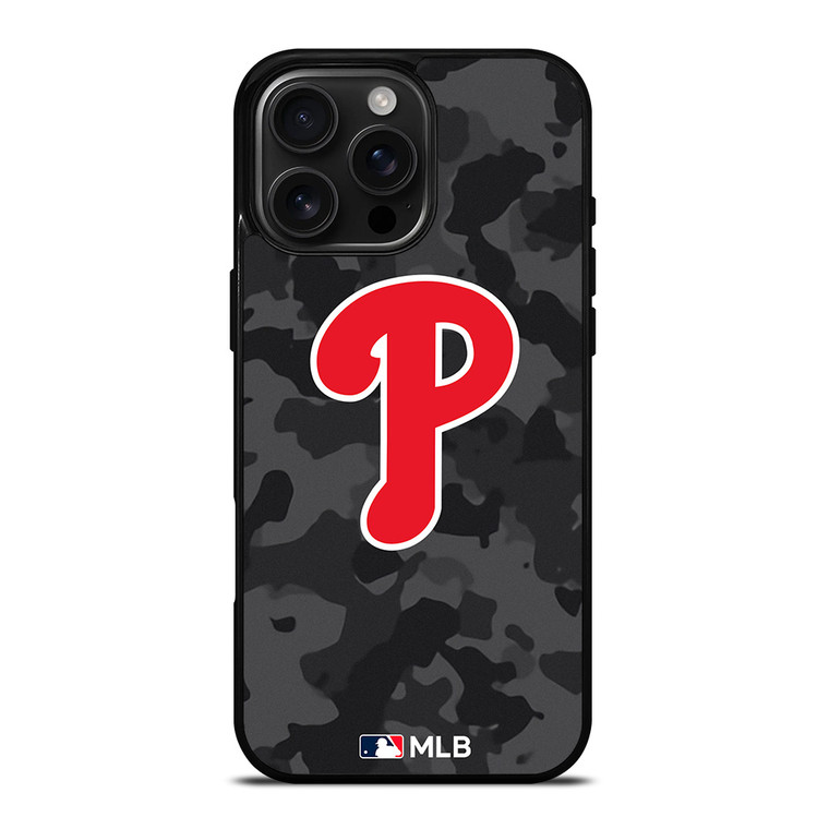 PHILADELPHIA PHILLIES BASEBALL BLACK CAMO iPhone 16 Pro Max Case Cover
