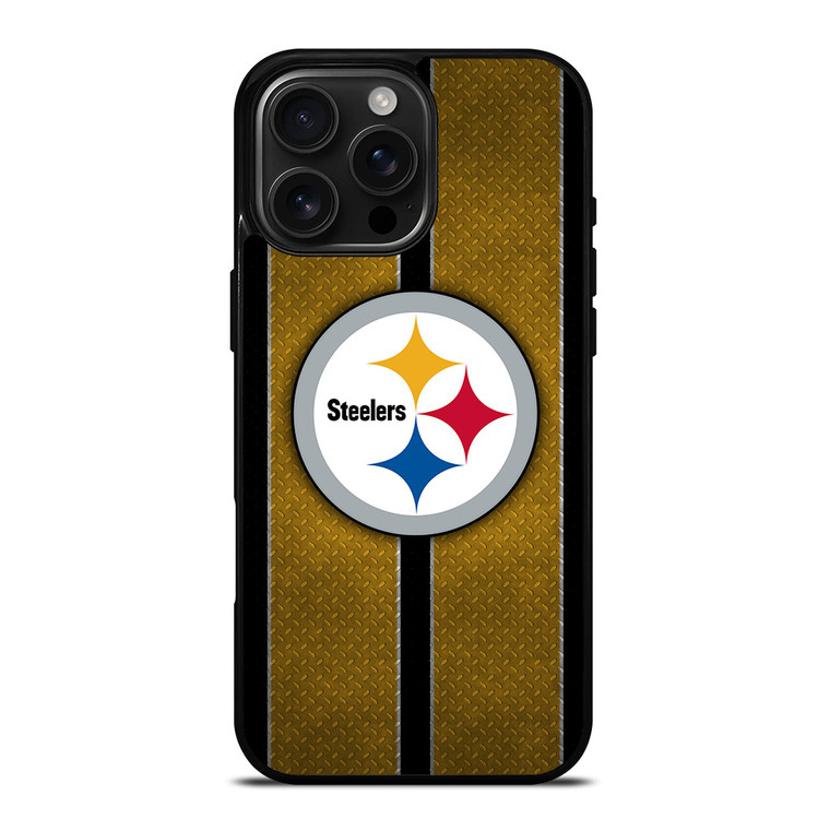 PITTSBURGH STEELERS NFL METAL STRIPE iPhone 16 Pro Max Case Cover