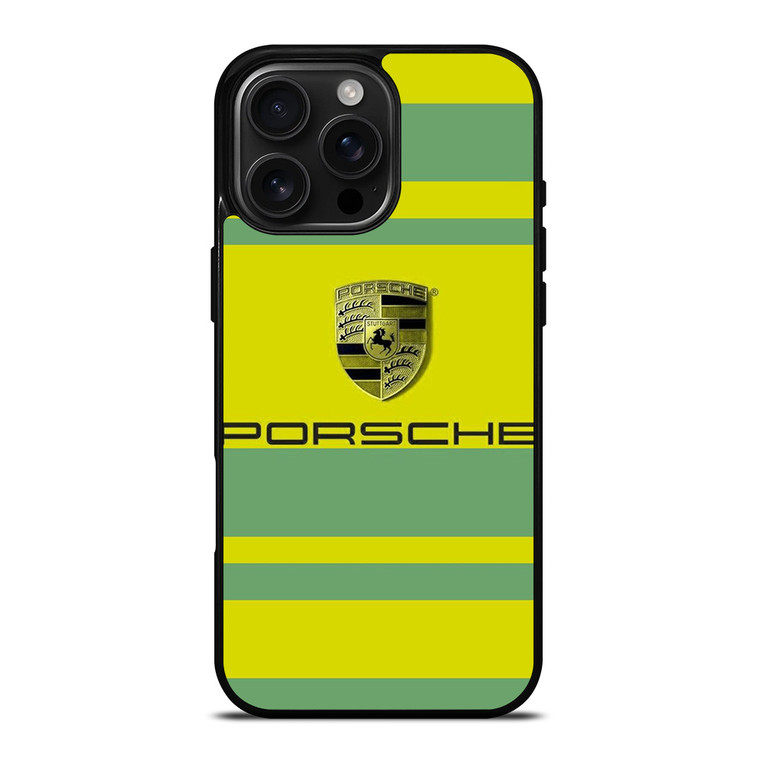 PORSCHE CAR LOGO YELLOW GREEN ICON iPhone 16 Pro Max Case Cover