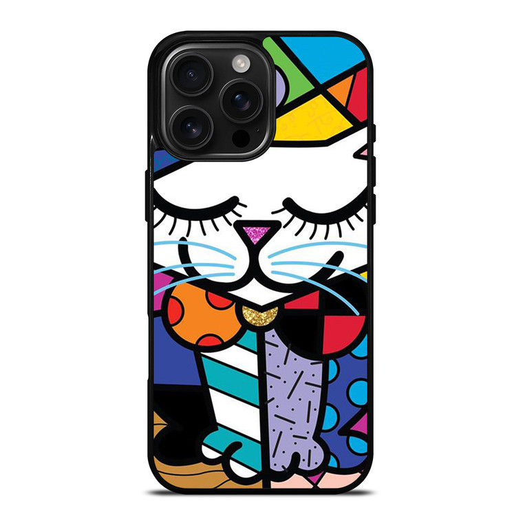 ROMERO BRITTO SERENE CAT ART iPhone 16 Pro Max Case Cover