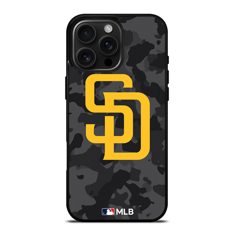 SAN DIEGO PADRES BASEBALL BLACK CAMO iPhone 16 Pro Max Case Cover