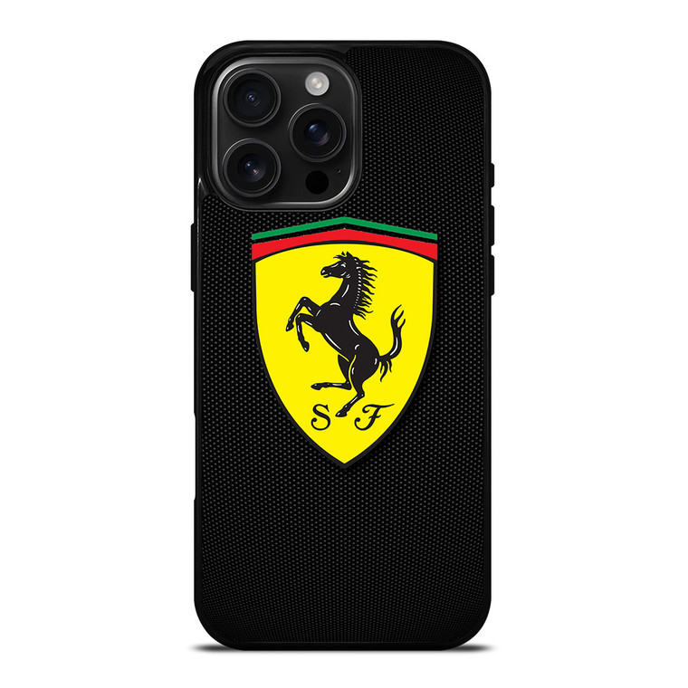 SCUDERIA FERRARI CARBON FIBER iPhone 16 Pro Max Case Cover