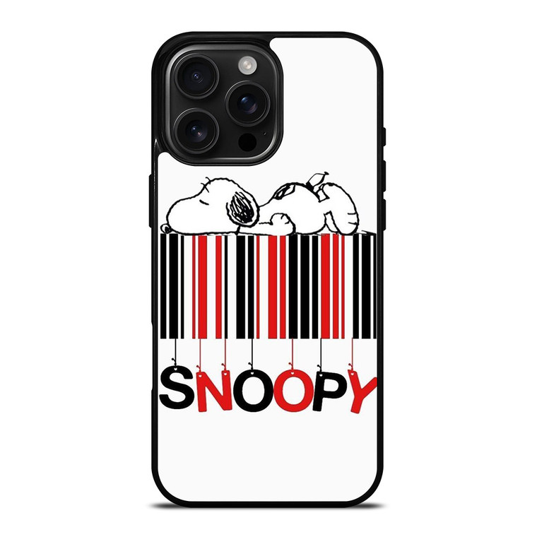SNOOPY THE PEANUTS CARTOON BARCODE iPhone 16 Pro Max Case Cover