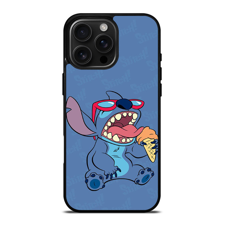 STITCH DISNEY CARTOON ICE CREAM iPhone 16 Pro Max Case Cover