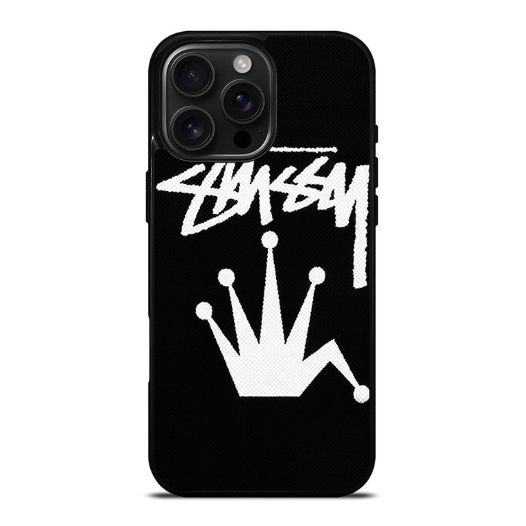 STUSSY PARIS BENT CROWN iPhone 16 Pro Max Case Cover