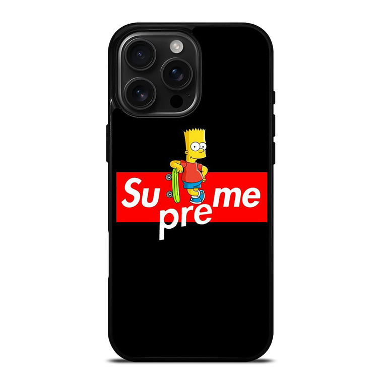 SUPREME BART SIMPSONS SKATEABOARD iPhone 16 Pro Max Case Cover