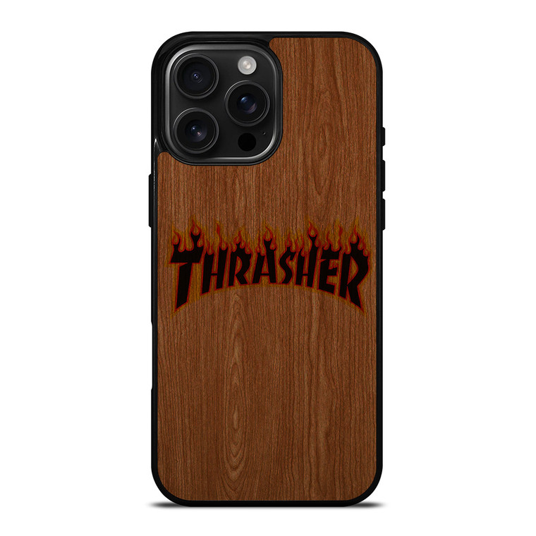THRASHER SKATEBOARD WOODEN LOGO iPhone 16 Pro Max Case Cover