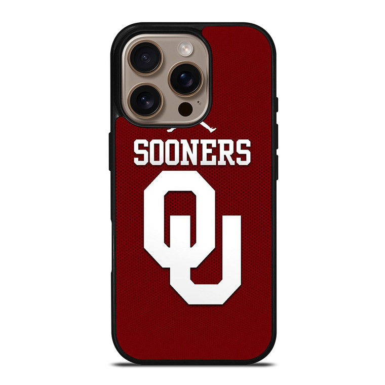 AIR JORDAN OKLAHOMA SOONERS UNIVERSITY FOOTBALL TEAM LOGO iPhone 16 Pro Case Cover