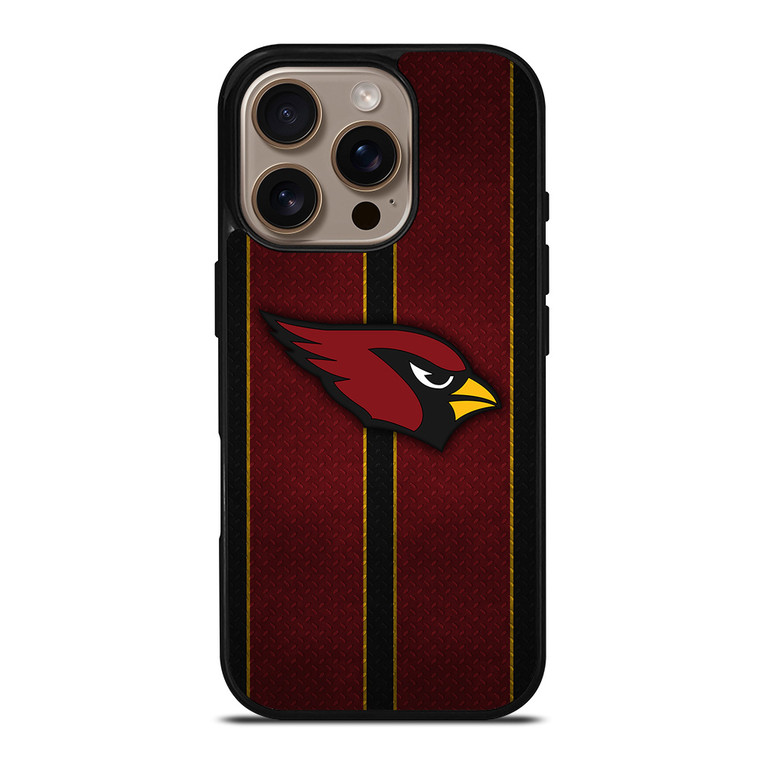 ARIZONA CARDINALS NFL METAL STRIPE iPhone 16 Pro Case Cover