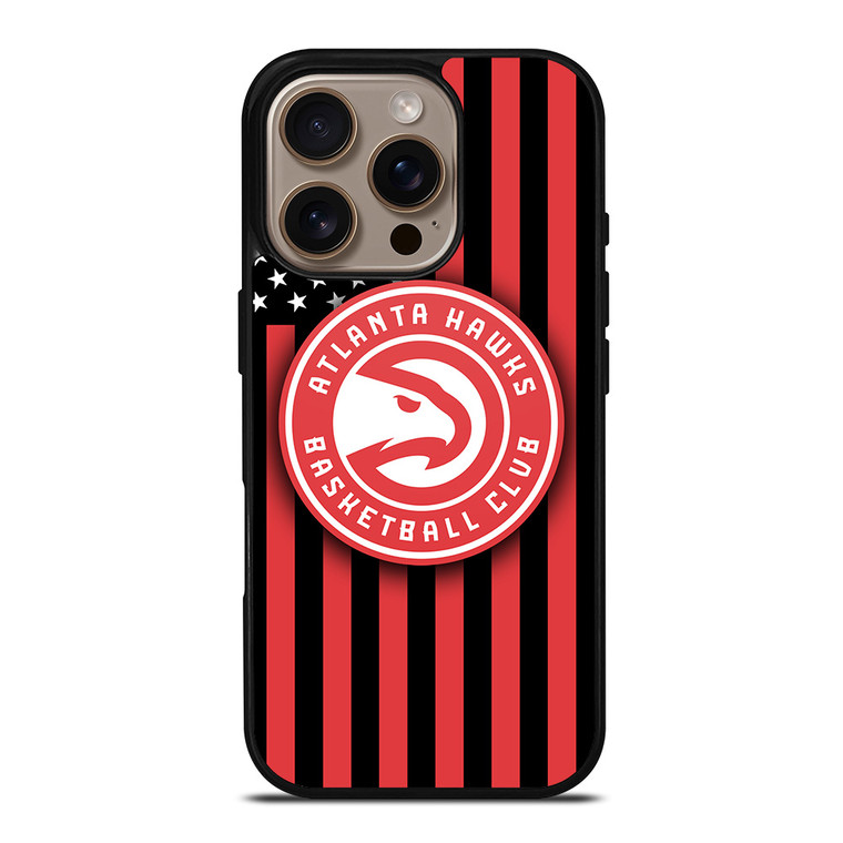 ATLANTA HAWKS NBA USA FLAG iPhone 16 Pro Case Cover