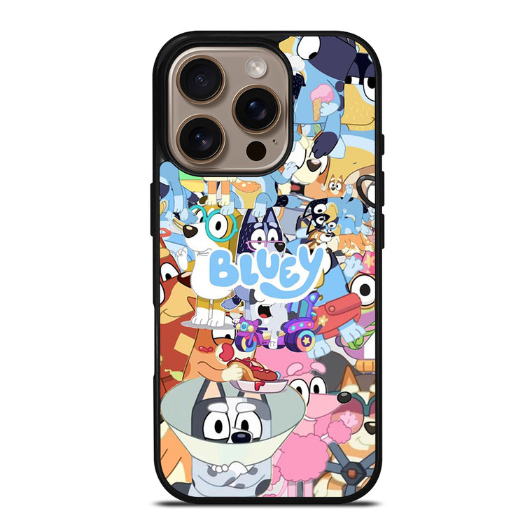 BLUEY CARTOON CHARACTERS COLLAGE iPhone 16 Pro Case Cover