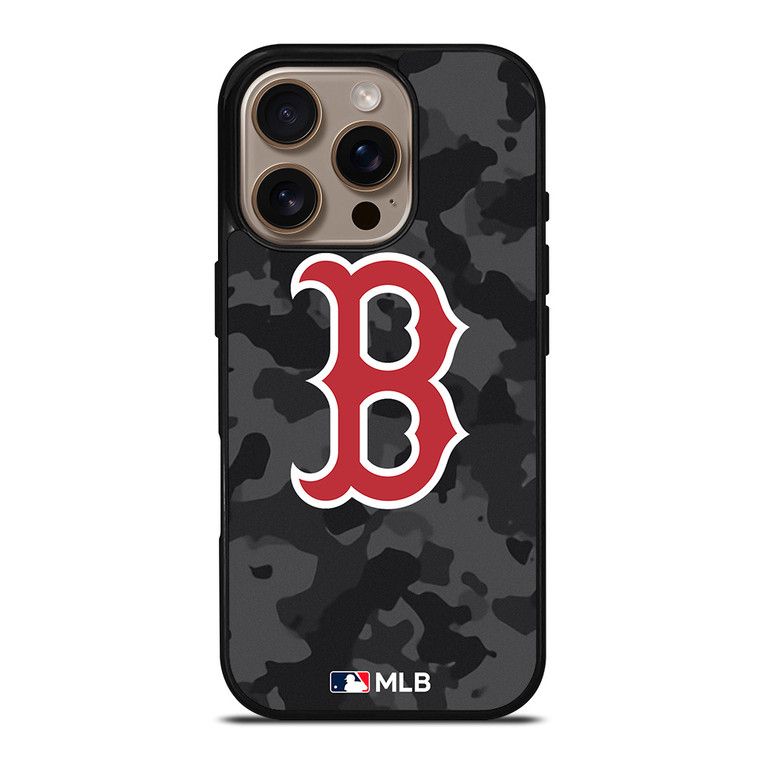 BOSTON RED SOX BASEBALL BLACK CAMO iPhone 16 Pro Case Cover
