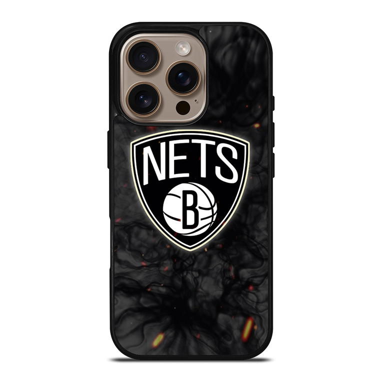BROOKLYN NETS BASKETBALL NBA FIRE iPhone 16 Pro Case Cover
