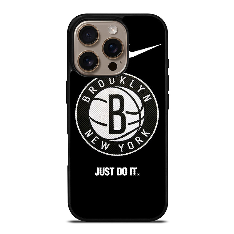 BROOKLYN NETS NBA BASKETBALL LOGO 3 iPhone 16 Pro Case Cover