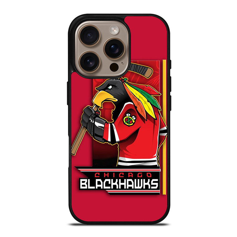 CHICAGO BLACKHAWKS HOCKEY TEAM LOGO MASCOT iPhone 16 Pro Case Cover