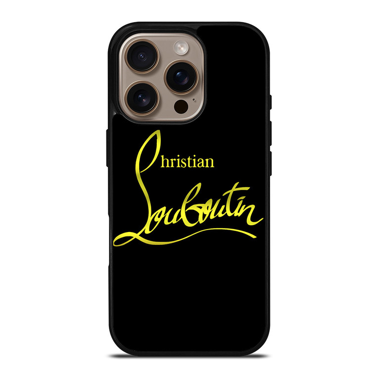 CHRISTIAN LOUBOUTIN GOLD LOGO iPhone 16 Pro Case Cover