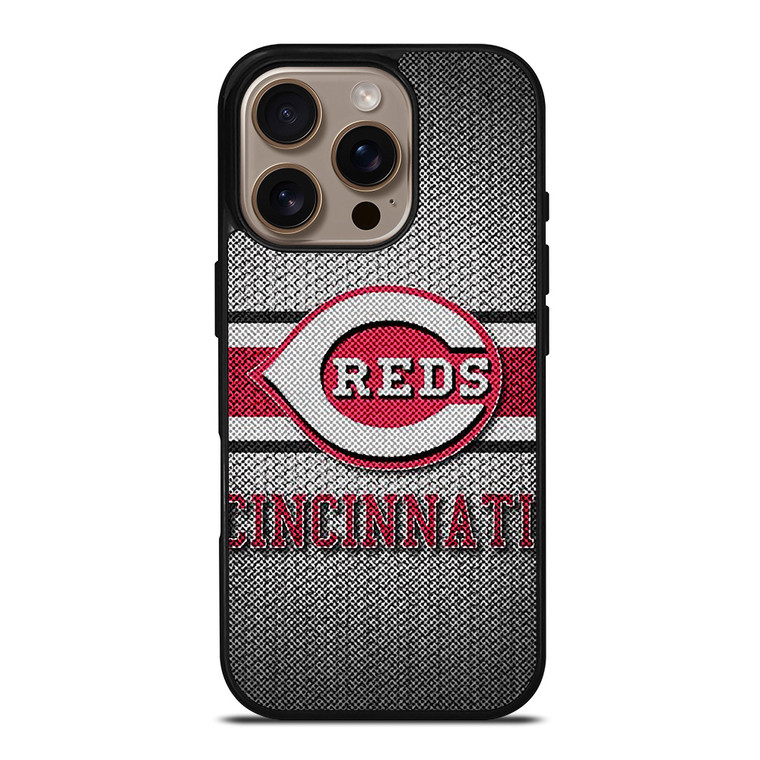 CINCINNATI RED MLB BASEBALL METAL iPhone 16 Pro Case Cover