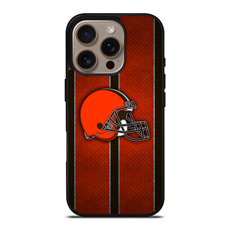 CLEVELAND BROWNS NFL METAL STRIPE iPhone 16 Pro Case Cover