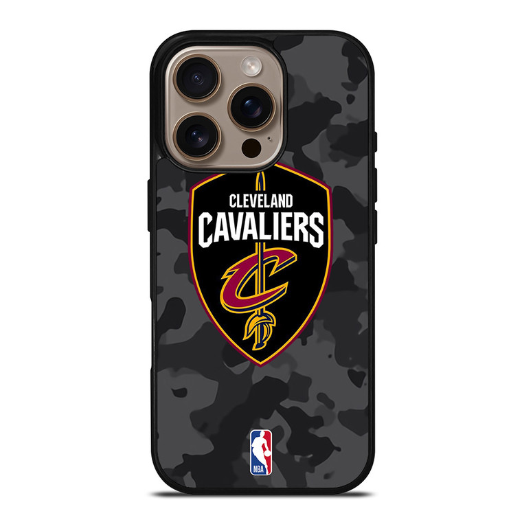 CLEVELAND CAVALIERS BLACK CAMO iPhone 16 Pro Case Cover