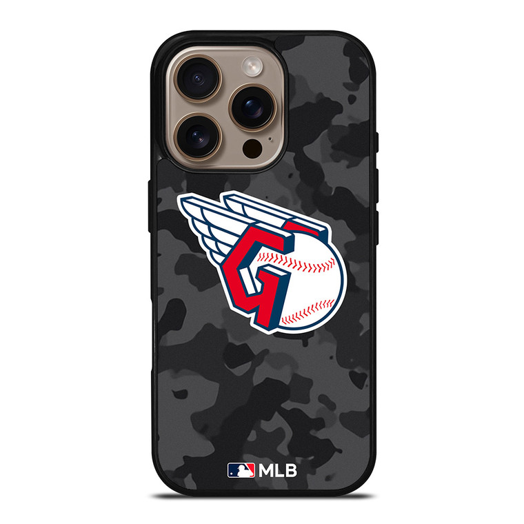 CLEVELAND GUARDIANS BASEBALL BLACK CAMO iPhone 16 Pro Case Cover