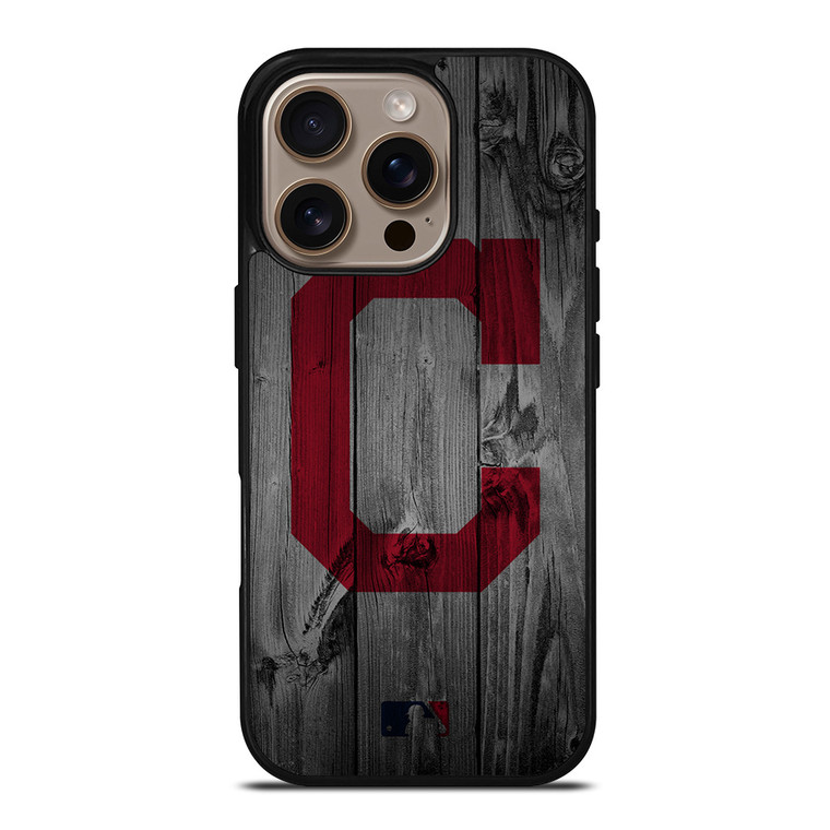 CLEVELAND GUARDIANS BASEBALL MLB WOOD LOGO iPhone 16 Pro Case Cover