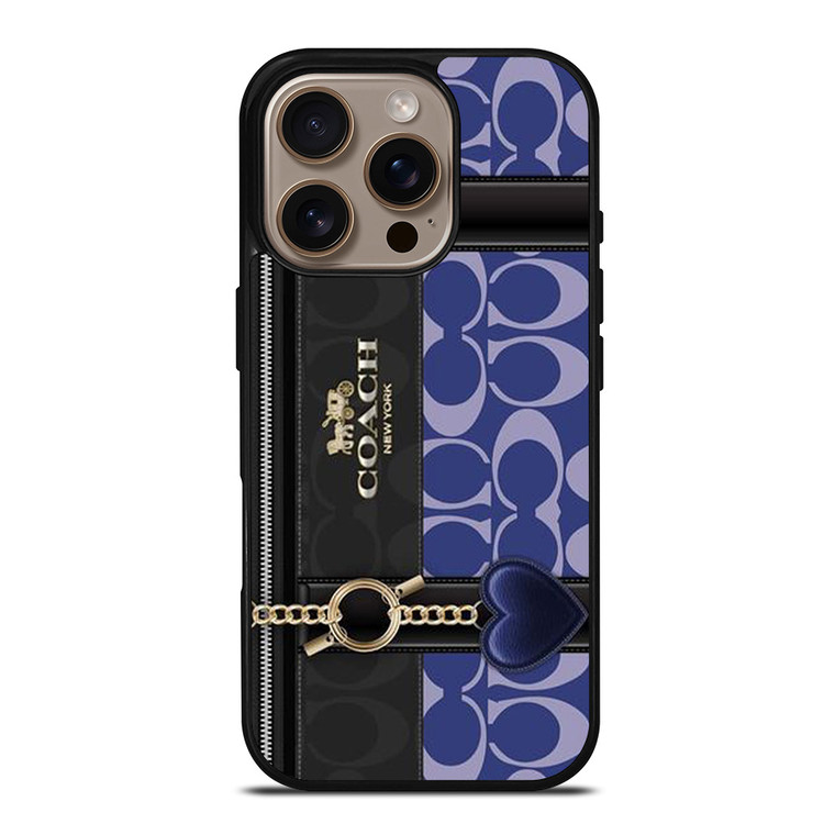 COACH NEW YORK LOGO BLUE BAG iPhone 16 Pro Case Cover