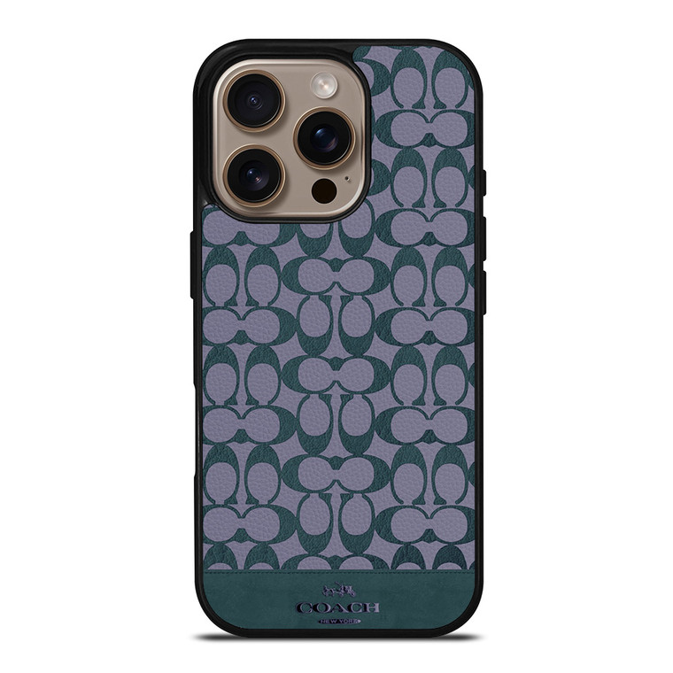 COACH NEW YORK LOGO PATTERN GREEN EMBLEM iPhone 16 Pro Case Cover