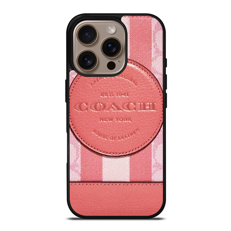 COACH NEW YORK LOGO PINK WALLET iPhone 16 Pro Case Cover