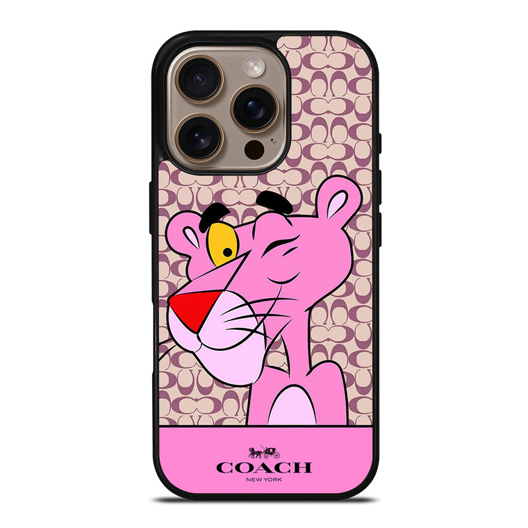 COACH NEW YORK LOGO X PINK PANTHER iPhone 16 Pro Case Cover COACH NEW YORK LOGO X PINK PANTHER iPhone 16 Pro Case Cover