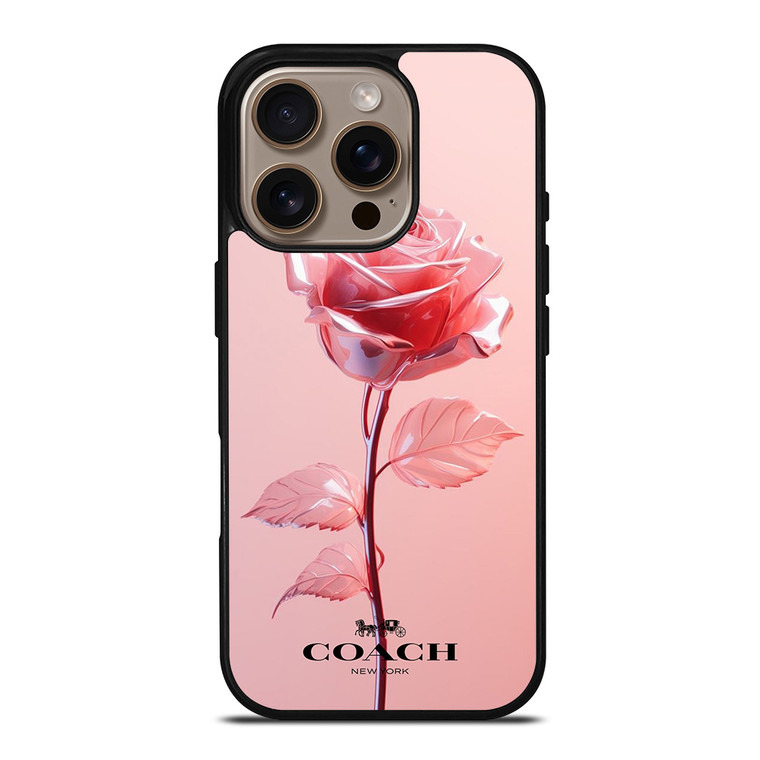COACH NEW YORK PINK ROSE iPhone 16 Pro Case Cover