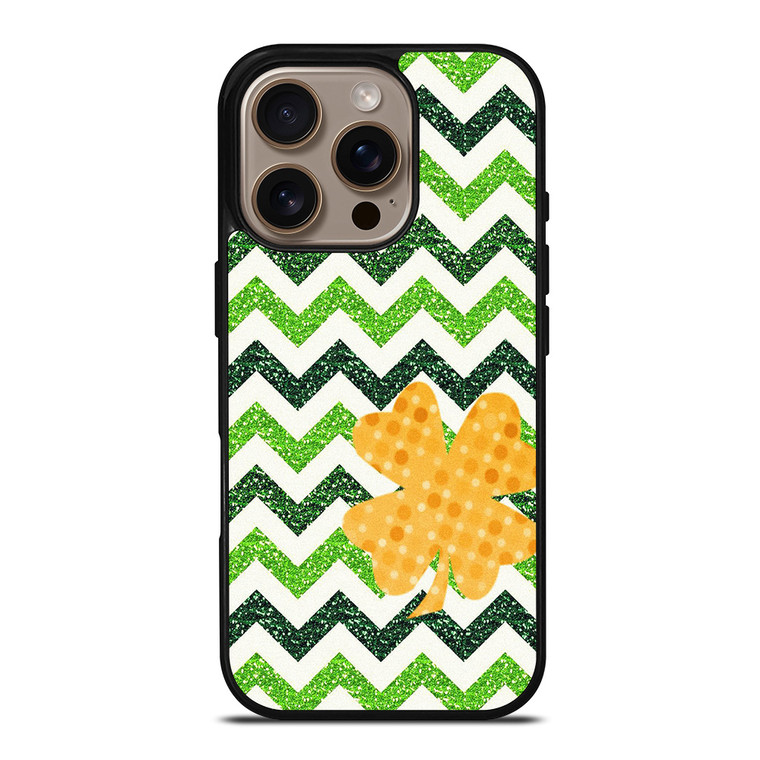 CUTE GREEN CHEVRON iPhone 16 Pro Case Cover