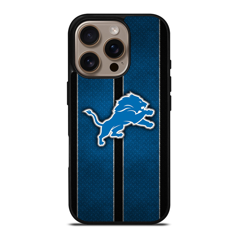 DETROIT LIONS NFL METAL STRIPE iPhone 16 Pro Case Cover