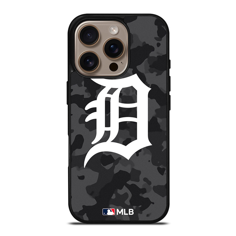DETROIT TIGERS BASEBALL BLACK CAMO iPhone 16 Pro Case Cover