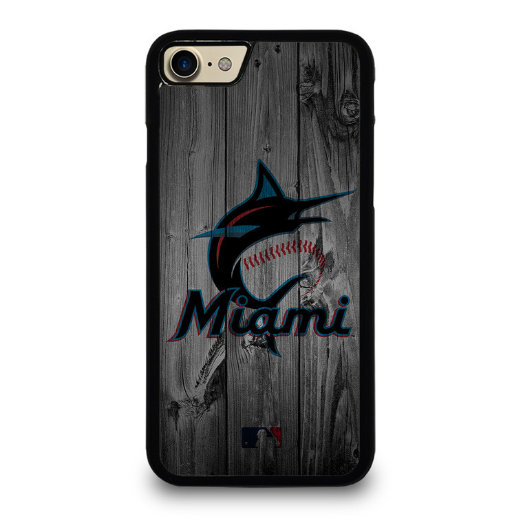 MIAMI MARLINS BASEBALL MLB WOOD LOGO iPhone 7 / 8 Case Cover