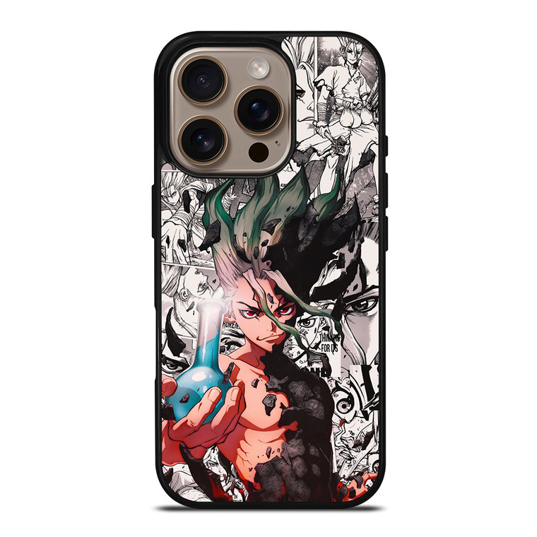 DR STONE ANIME BLACK WHITE iPhone 16 Pro Case Cover