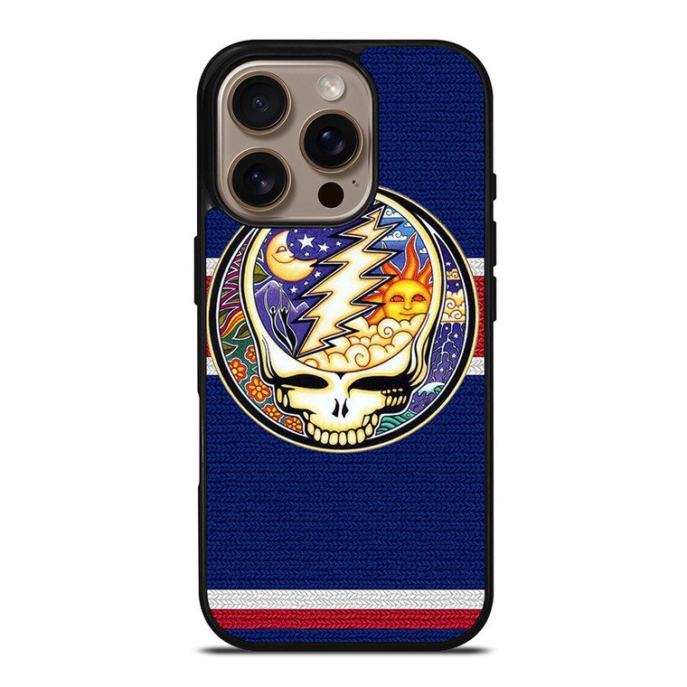 GRATEFUL DEAD BAND SKULL LOGO MOON AND SUN iPhone 16 Pro Case Cover