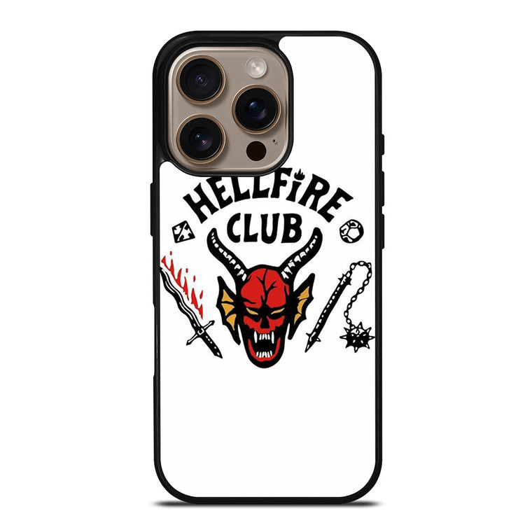 HELLFIRE CLUB STRANGER THING WHITE iPhone 16 Pro Case Cover