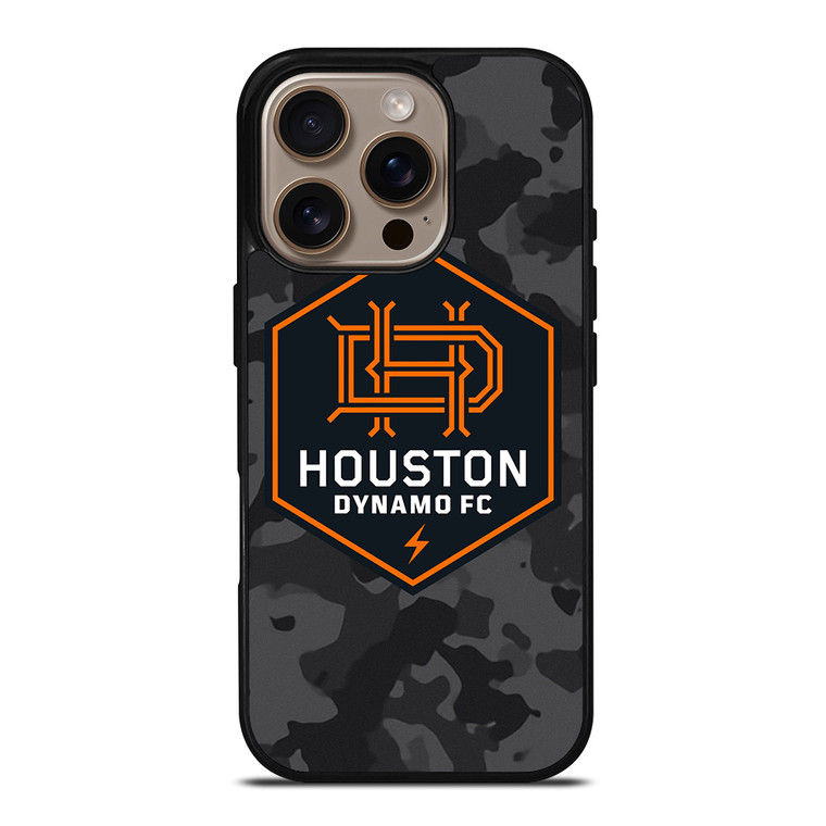 HOUSTON DYNAMO FC MLS BLACK CAMO iPhone 16 Pro Case Cover
