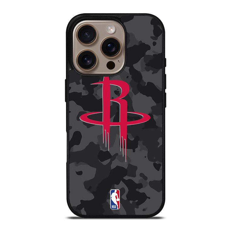 HOUSTON ROCKETS BLACK CAMO iPhone 16 Pro Case Cover